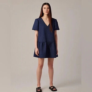 Hudson North Easy V  neck Short Sleeve Short Dress Midnight Blue